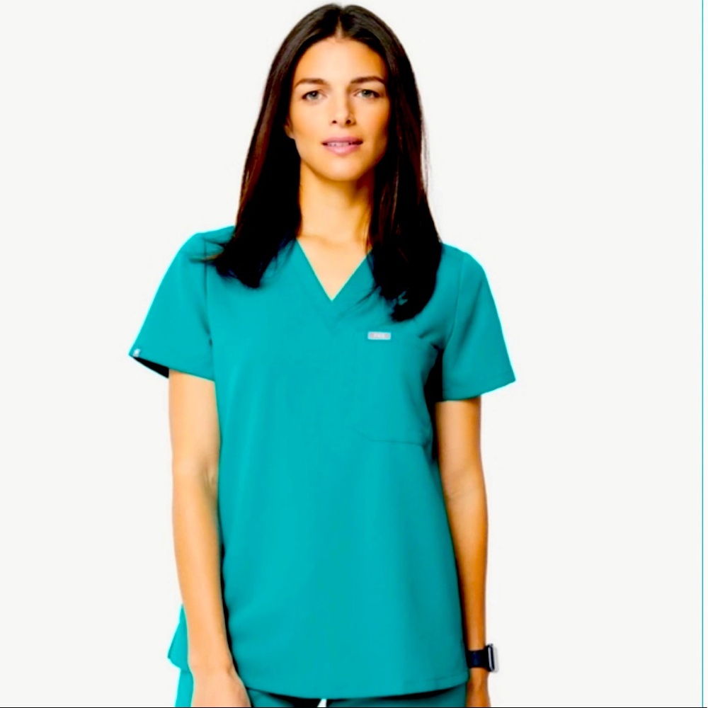 FIGS Teal women's Catarina ™ - One-Pocket Scrub Top - XS / Teal